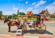 Horse carriage in temple Phrathat Lampang Luang in Lampang, Thai
