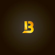 © lightgirl - Letter B.  gold font. Template for company logo. Design element