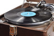 Vinyl record and old gramophone