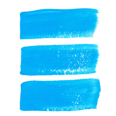 Bright blue ink vector brush strokes