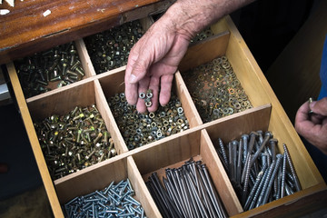 Wall Mural - Screws drawer