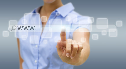 Wall Mural - businesswoman internet concept