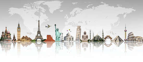 Wall Mural - Travel the world monument concept
