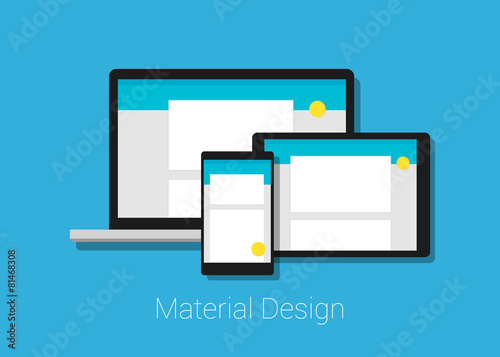 Fotografía material design responsive web interface layout