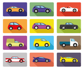 Sticker - Vector set. Car icons.