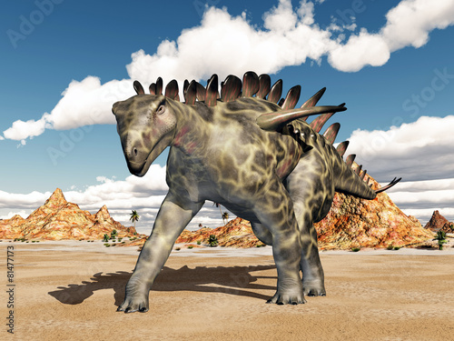 Obraz w ramie Dinosaur Huayangosaurus