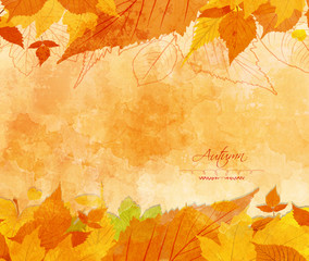 watercolor autumn background