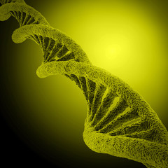 Digital illustration DNA structure in colour background