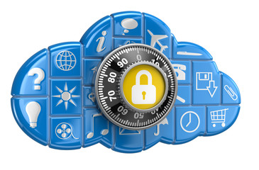 Poster - Cloud with pictograms protection (clipping path included)