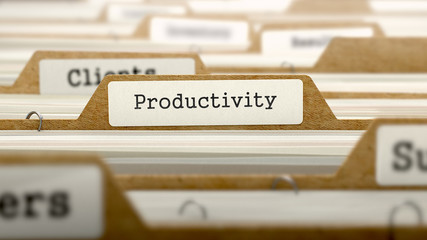 Productivity Concept with Word on Folder.