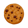 Chocolate chips cookie vector illustration.