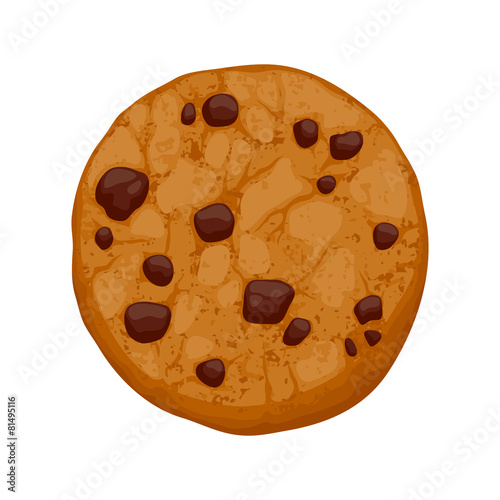 Fotomural Chocolate chips cookie vector illustration.