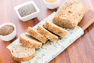 Wall Mural - a fresh baked loaf of whole grains bread