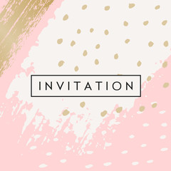 Sticker - Abstract Brush Strokes Invitation Design