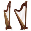 © Flash Vector - Ancient harp isolated. Two angles of view