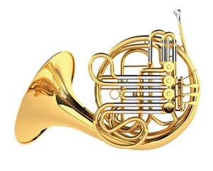 double french horn isolated