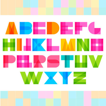Geometric shapes alphabet letters.