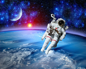 Wall Mural - astronaut spaceman earth moon