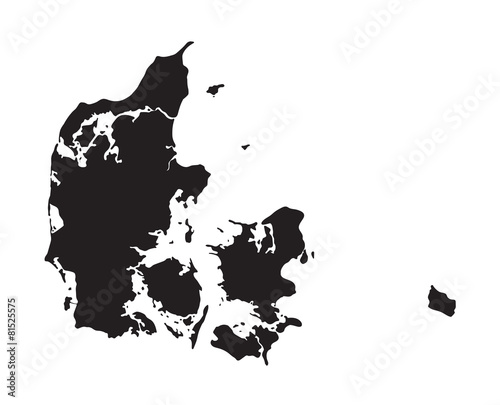 black map of Denmark Canvas Print