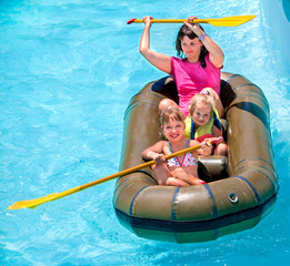 Wall Mural - Family ride rubber boat.