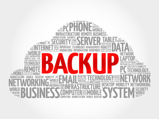 Poster - BACKUP word cloud, business concept