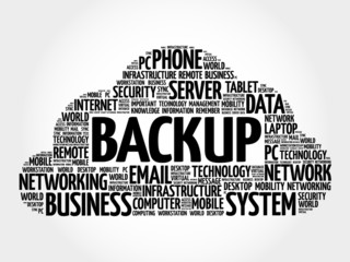 Poster - BACKUP word cloud, business concept