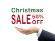 © JoyImage - Christmas sale 50 percent off holding by businessman's hand