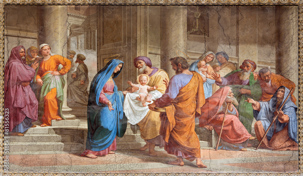 Rome - Presentation in Temple - in Basilica di Sant Agostino - obrazy, fototapety, plakaty 