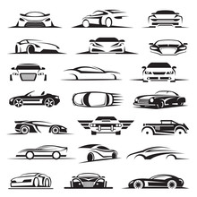 Set Of Twenty-one Car Icons