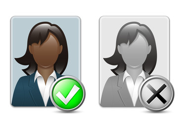 Wall Mural - black woman user icons. vector