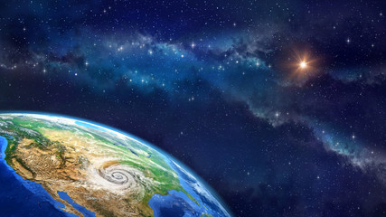 Wall Mural - hurricane over earth from outer space
