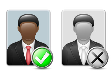 Wall Mural - black man user icons. vector