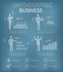 Canvas Print - Sketch Business Infographics