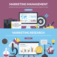 Poster - flat design style concepts for marketing and business