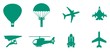 Transports aériens en 8 icônes