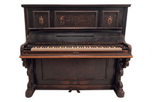 Old Fashioned Piano Under The White Background
