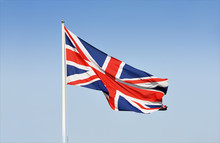 British Flag Waving In The Wind