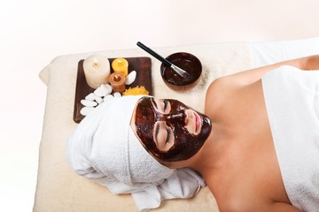 Canvas Print - Facial. Chocolate Luxury Spa. Facial Mask