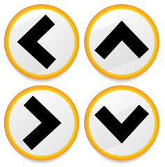 Poster - Orange, yellow arrows, arrowheads pointing up, down, left and ri