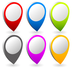 Aufkleber - Set of colorful map markers, map pins