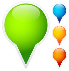 Poster - Set of colorful map markers, map pins