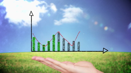 Poster - Hand presenting a graph design