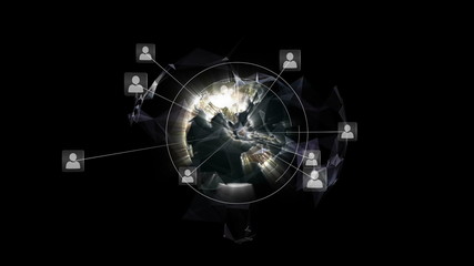 Aufkleber - Online global community screen against black