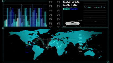Poster - Online global business screen