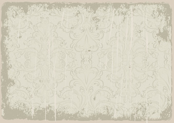 Poster - grunge background with vintage ornaments