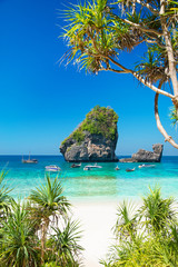 Poster - Sunny Nui Bay Beach, Camel rock view, Thailand, Ko Phi Phi Don,