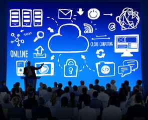 Poster - Business People Cloud Computing Seminar Conference Concept