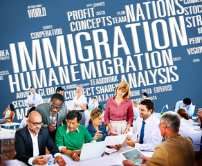 Wall Mural - Immigration International Government Law Customs Concept