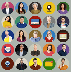 Poster - Diverse Multi Ethnic People Technology Media Concept