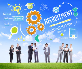 Wall Mural - Ethnicity People Recruitment Digital Divices Searching Concept